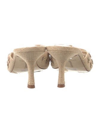 Larroude Canvas Studded Accents Slides