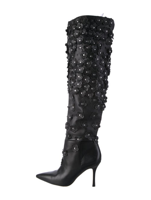 Larroude Leather Printed Lace-Up Boots