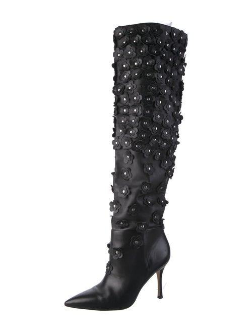 Larroude Leather Printed Lace-Up Boots