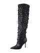 Larroude Leather Printed Lace-Up Boots