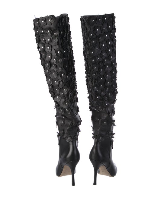 Larroude Leather Printed Lace-Up Boots