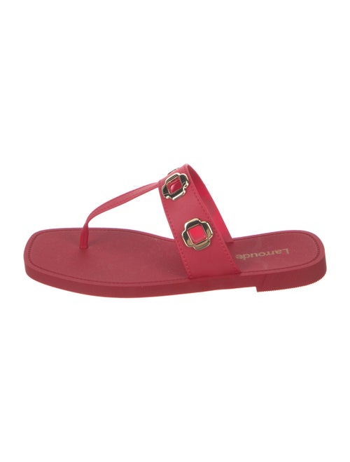 Larroude Rubber T-Strap Sandals