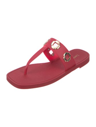 Larroude Rubber T-Strap Sandals