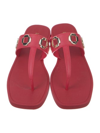 Larroude Rubber T-Strap Sandals