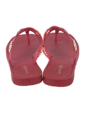 Larroude Rubber T-Strap Sandals