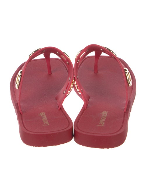 Larroude Rubber T-Strap Sandals