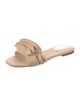 Larroude Canvas Ruffle Embellishment Slides