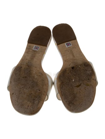 Larroude Leather Plaid Print Slides