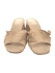 Larroude Canvas Ruffle Embellishment Slides