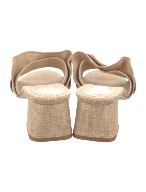 Larroude Canvas Ruffle Embellishment Slides