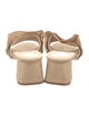 Larroude Canvas Ruffle Embellishment Slides