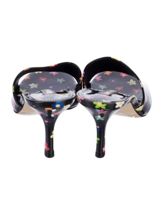 Larroude Patent Leather Printed Slides