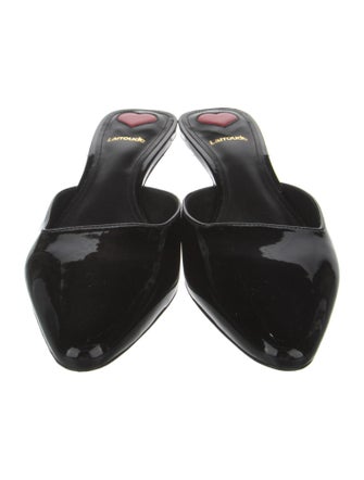 Larroude Patent Leather Mules