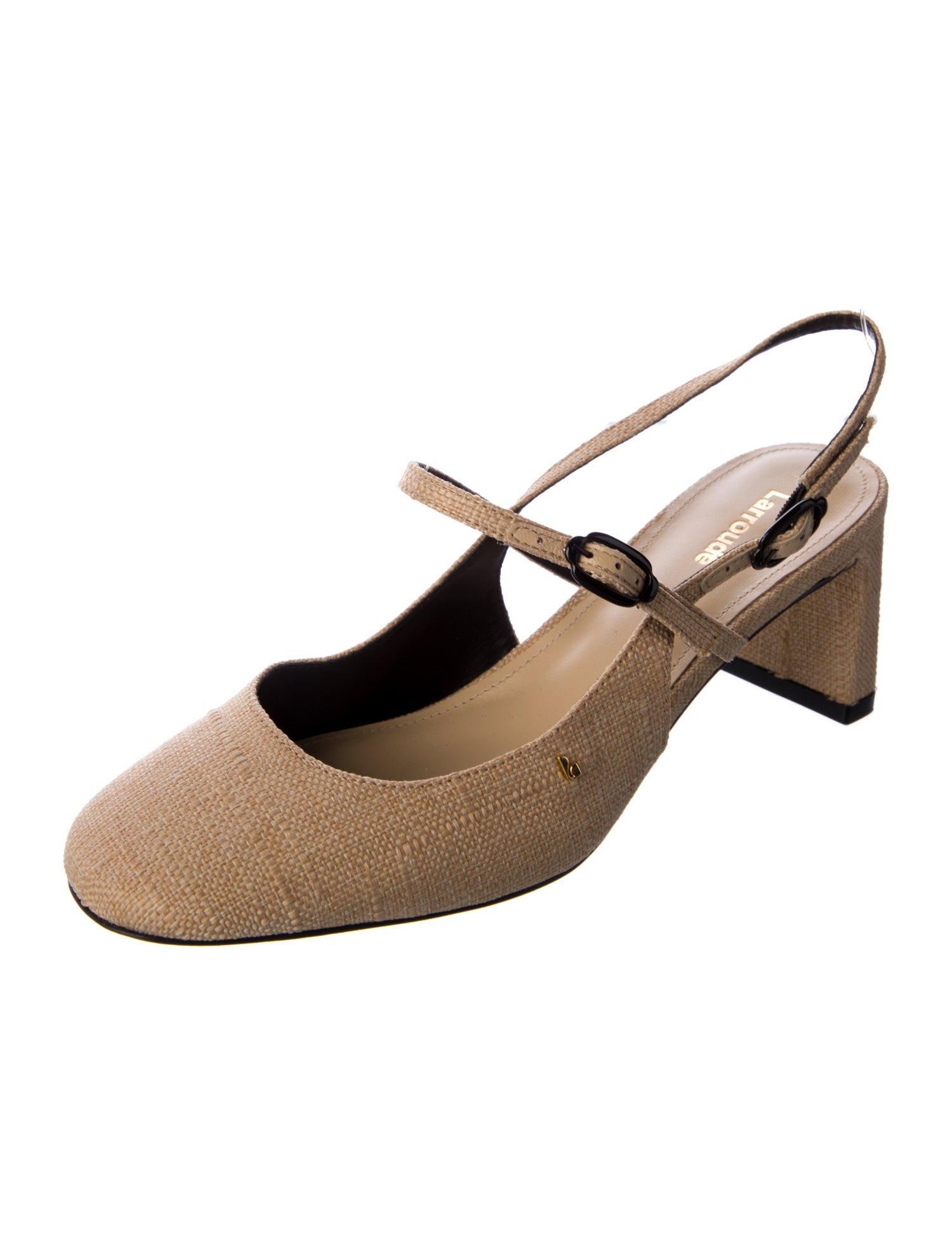 Larroude Canvas Slingback Pumps