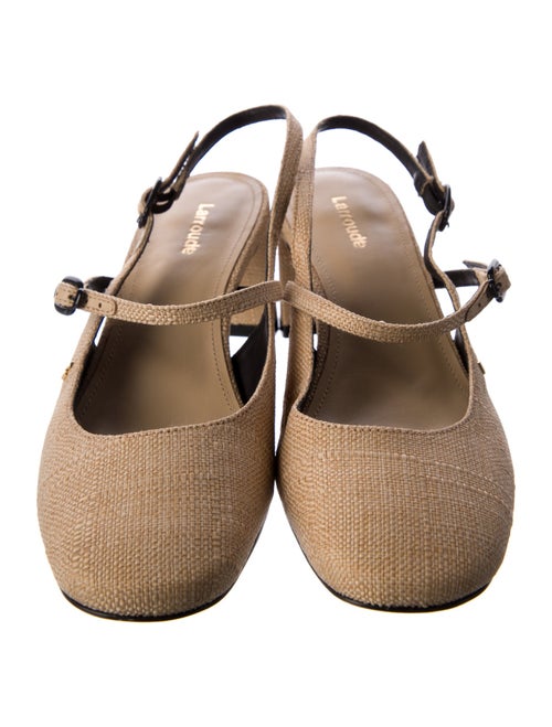 Larroude Canvas Slingback Pumps