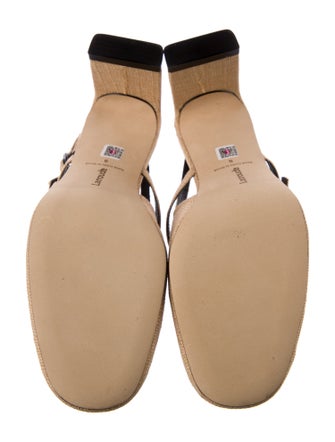 Larroude Canvas Slingback Pumps