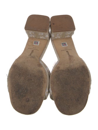 Larroude Canvas Embroidered Accent Slides