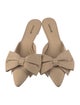 Larroude Canvas Ruffle Embellishment Slides