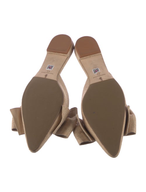 Larroude Canvas Ruffle Embellishment Slides