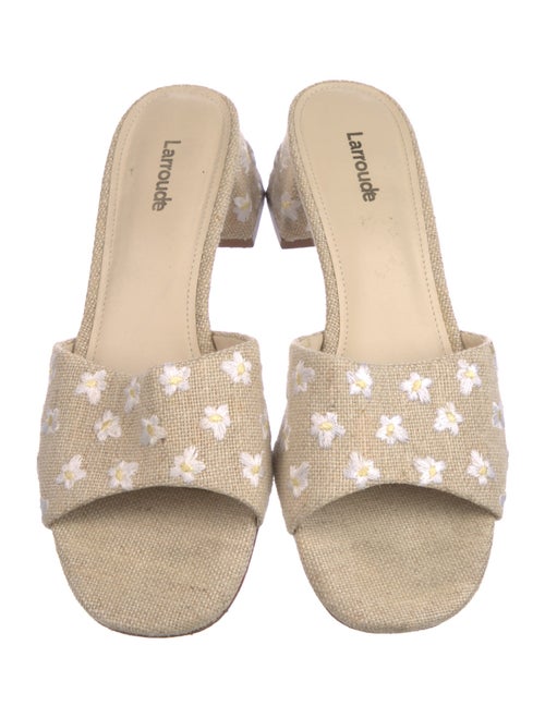 Larroude Canvas Floral Print Slides