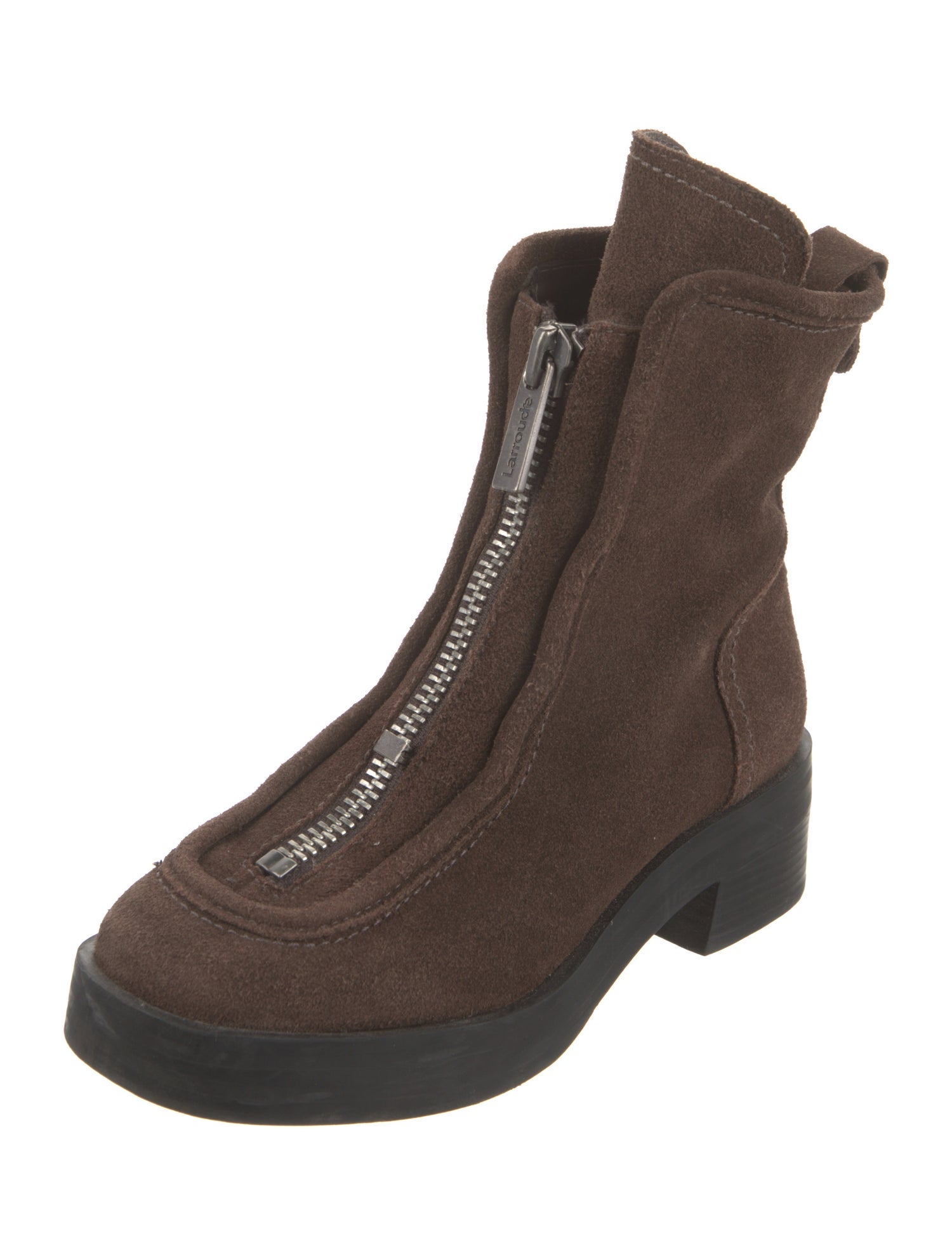 Larroude Suede Printed Combat Boots