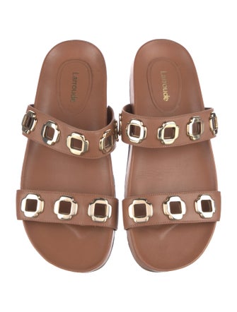 Larroude Leather Slides