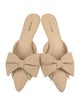 Larroude Raffia Bow Accents Slides