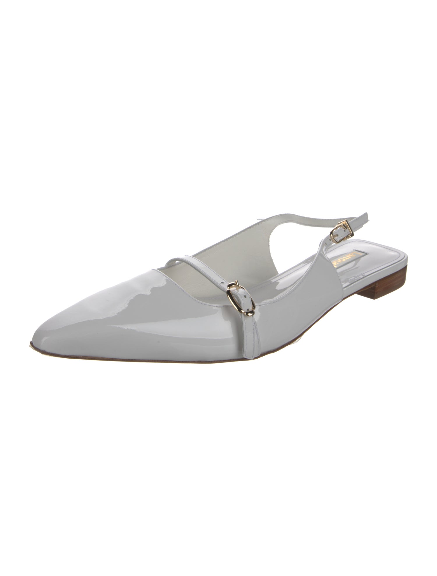 Larroude Patent Leather Slingback Flats