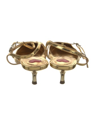 Larroude Patent Leather T-Strap Pumps