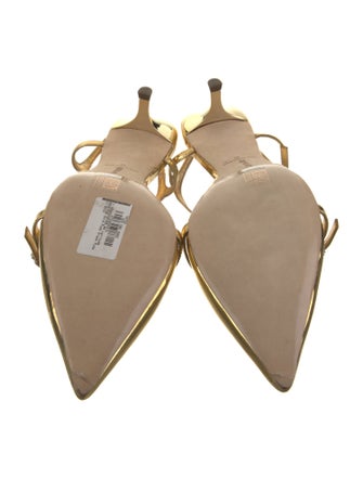 Larroude Patent Leather T-Strap Pumps