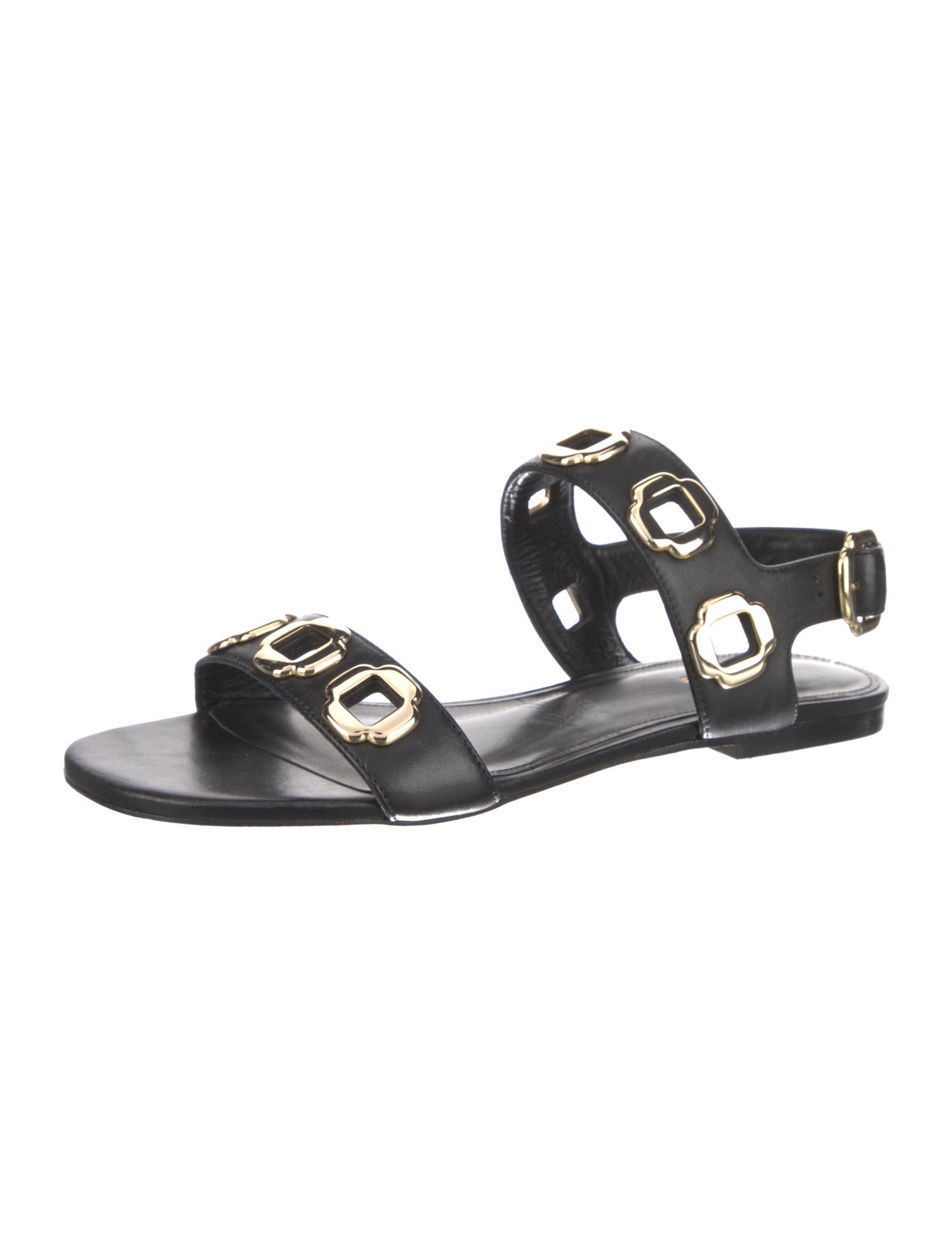 Larroude Leather Animal Print Sandals