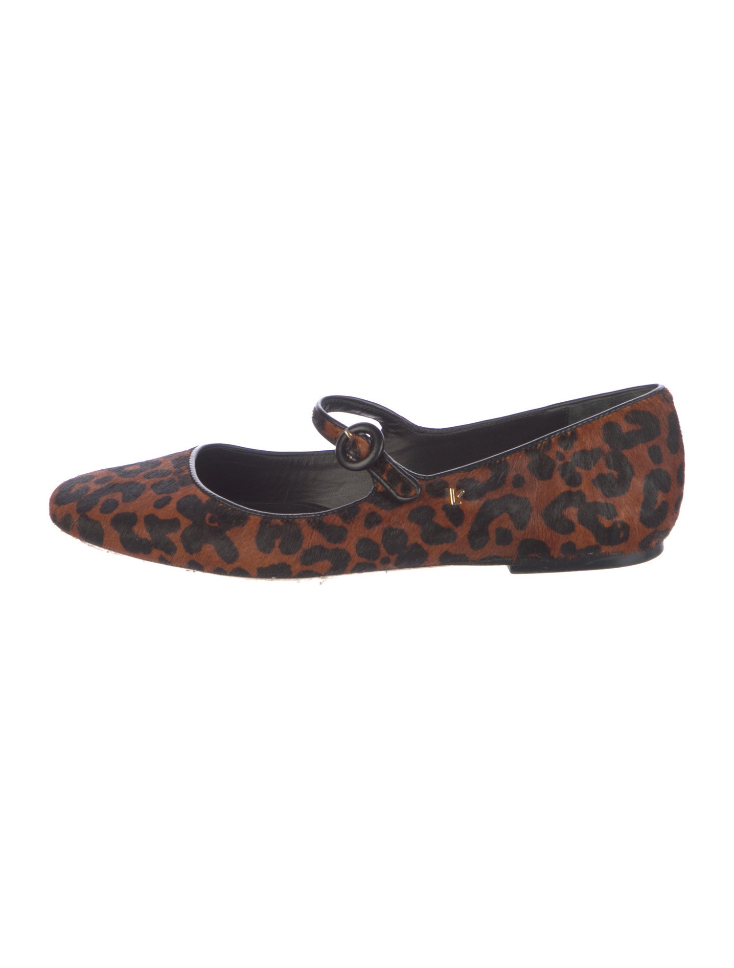 Larroude Ponyhair Animal Print Mary Jane Flats
