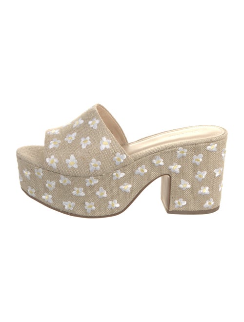 Larroude Canvas Floral Print Slides