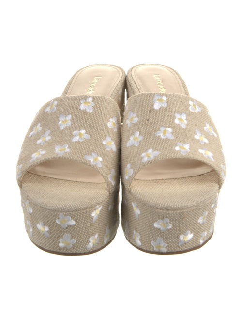 Larroude Canvas Floral Print Slides