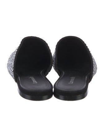 Larroude Suede Crystal Embellishments Mules