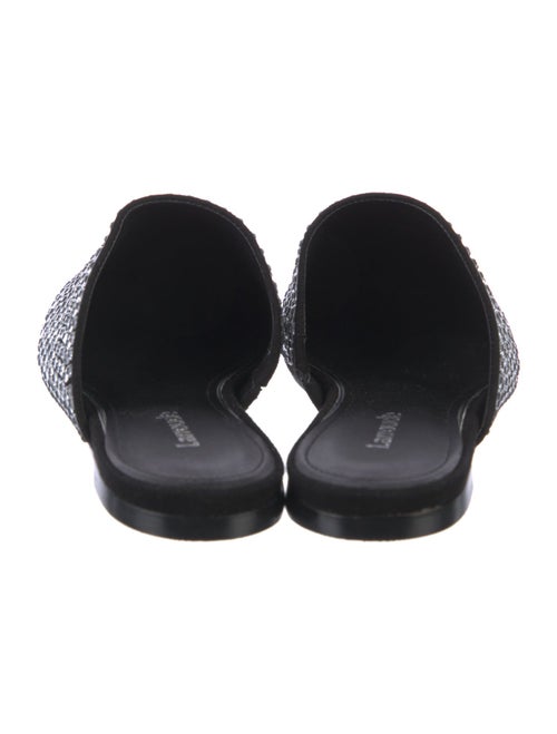 Larroude Suede Crystal Embellishments Mules
