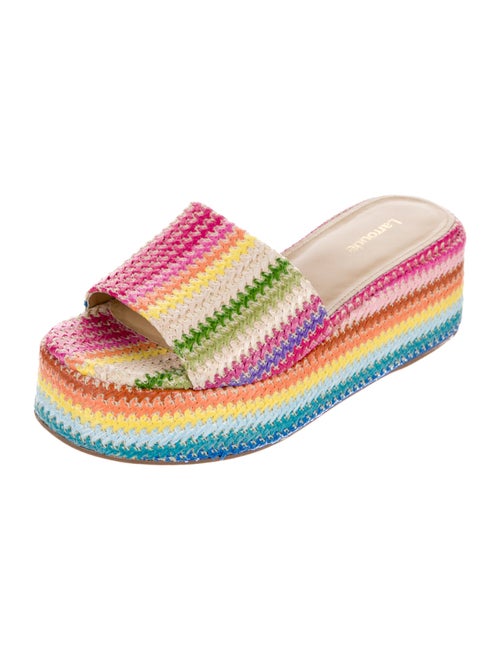 Larroude Straw Striped Slides