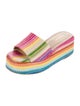 Larroude Straw Striped Slides