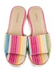 Larroude Straw Striped Slides
