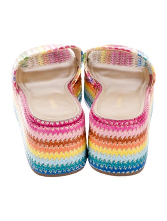 Larroude Straw Striped Slides