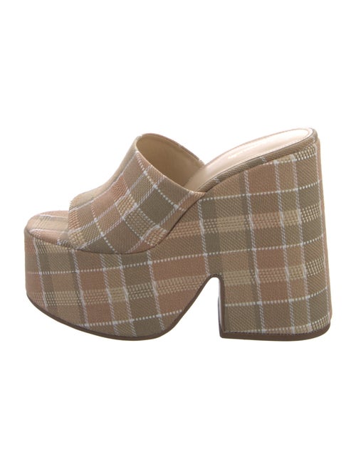 Larroude Canvas Plaid Print Slides