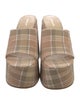 Larroude Canvas Plaid Print Slides