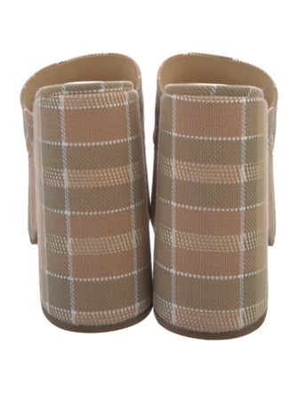 Larroude Canvas Plaid Print Slides