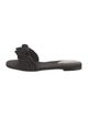Larroude Canvas Ruffle Embellishment Slides