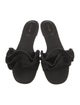 Larroude Canvas Ruffle Embellishment Slides