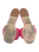 Larroude Canvas Ruffle Embellishment Slides