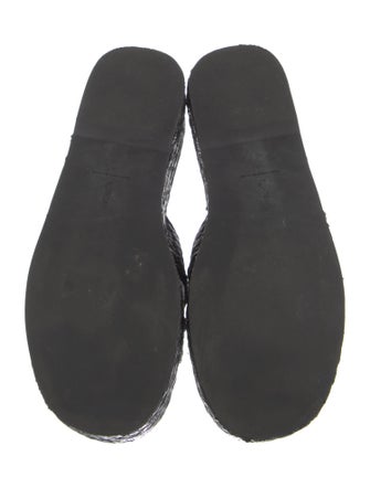 Larroude Raffia Leather Trim Embellishment Espadrilles