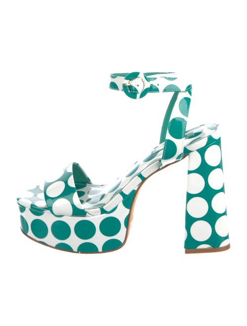 Larroude Patent Leather Polka Dot Print Sandals