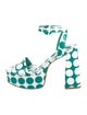 Larroude Patent Leather Polka Dot Print Sandals