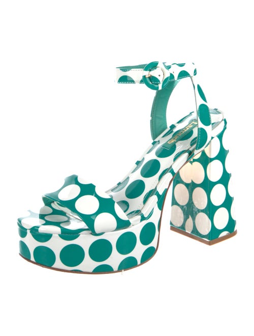 Larroude Patent Leather Polka Dot Print Sandals